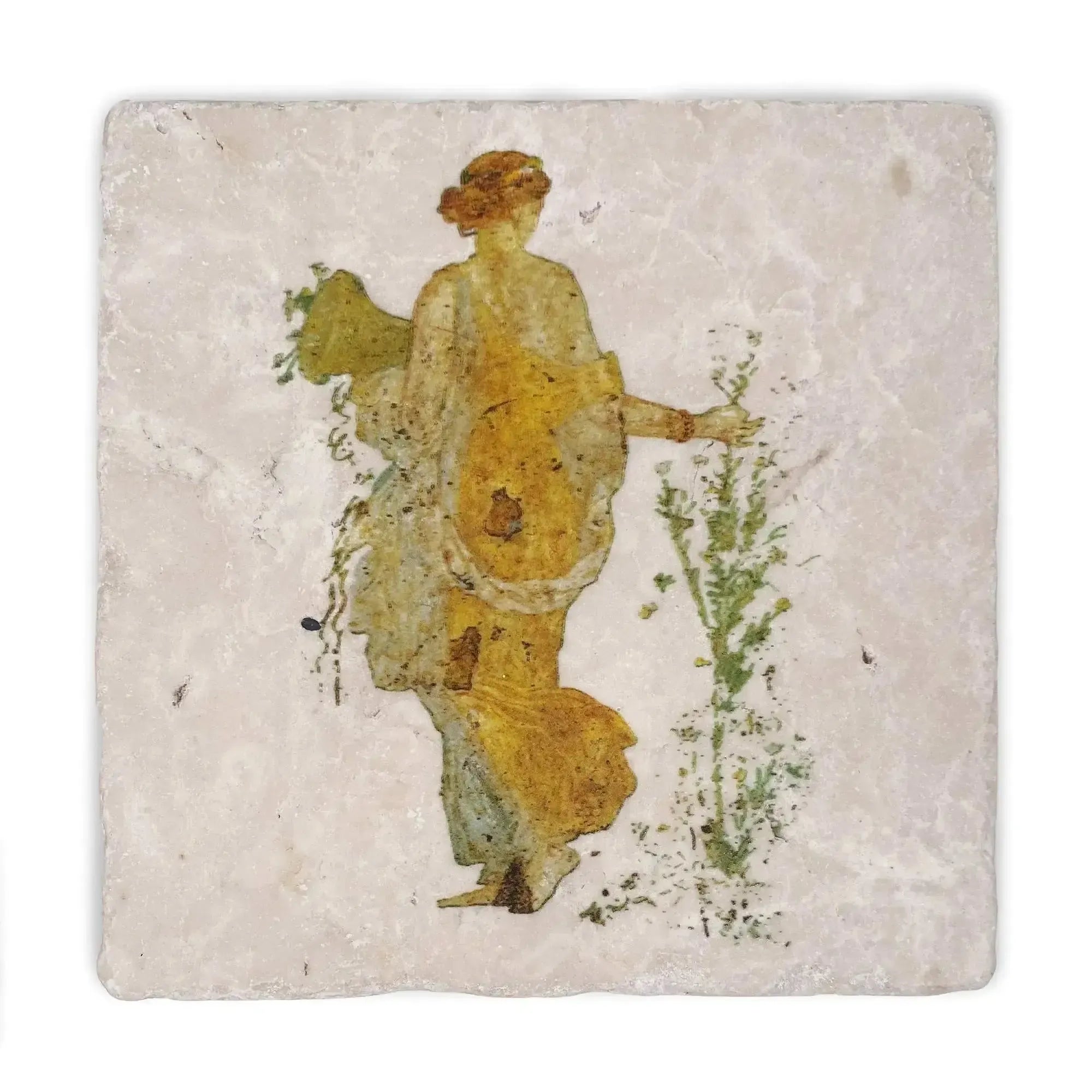 Flora of Stabiae (Spring) - Botticino marble tile – Museum Shop Italy