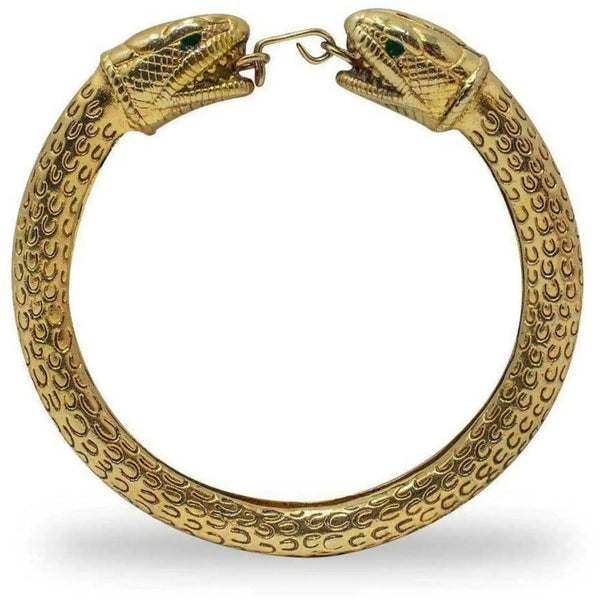 Détail d'un bracelet romain en forme de serpent en or