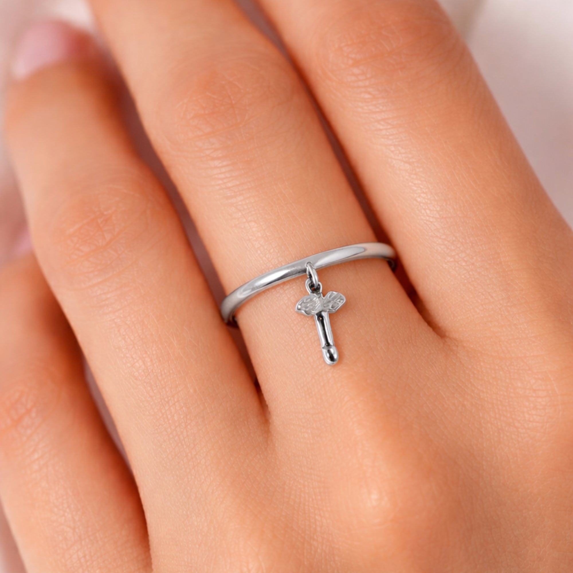 Ring with Winged Phallus from Pompeii in 925 Silver