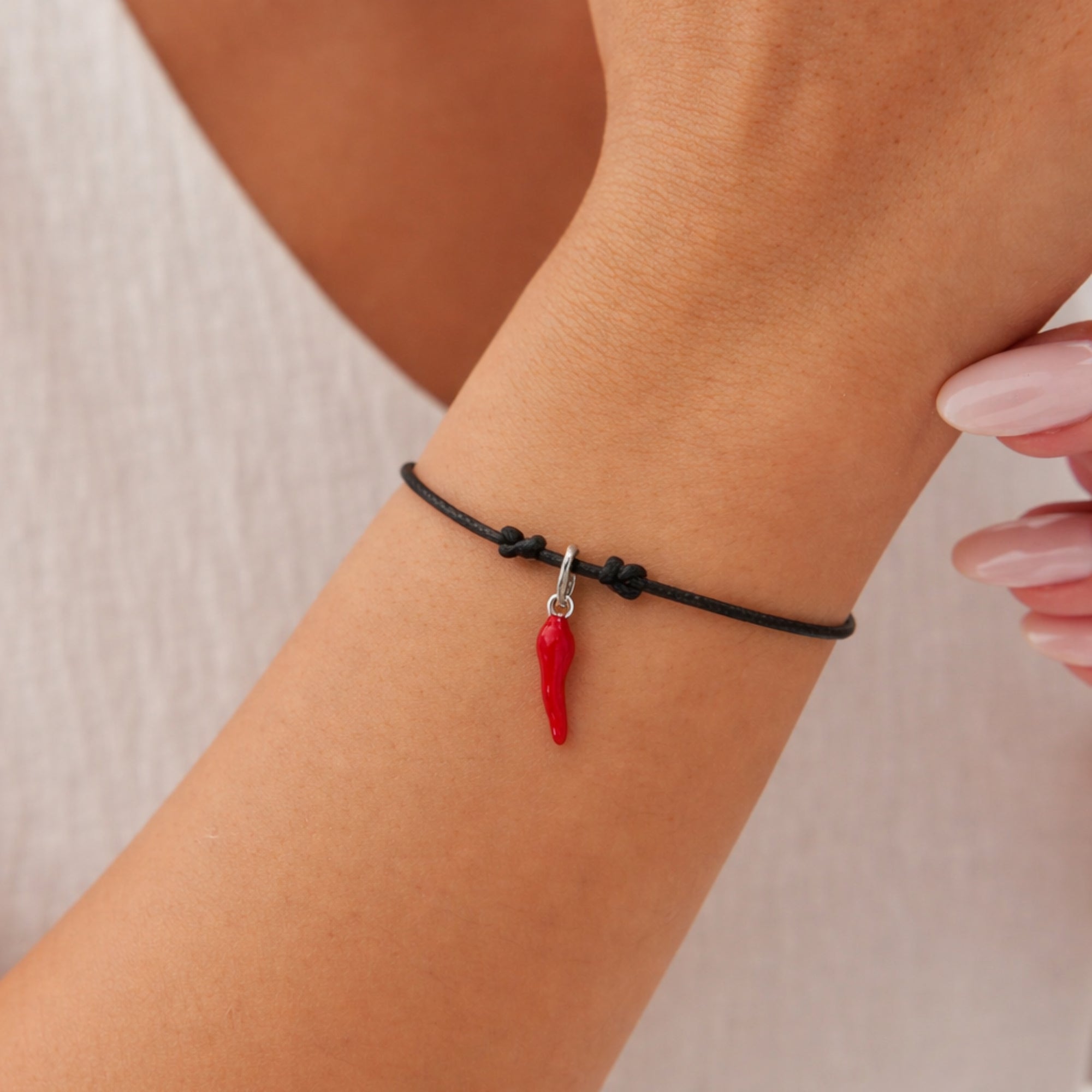 Bracelet with small Horn in 925 Silver