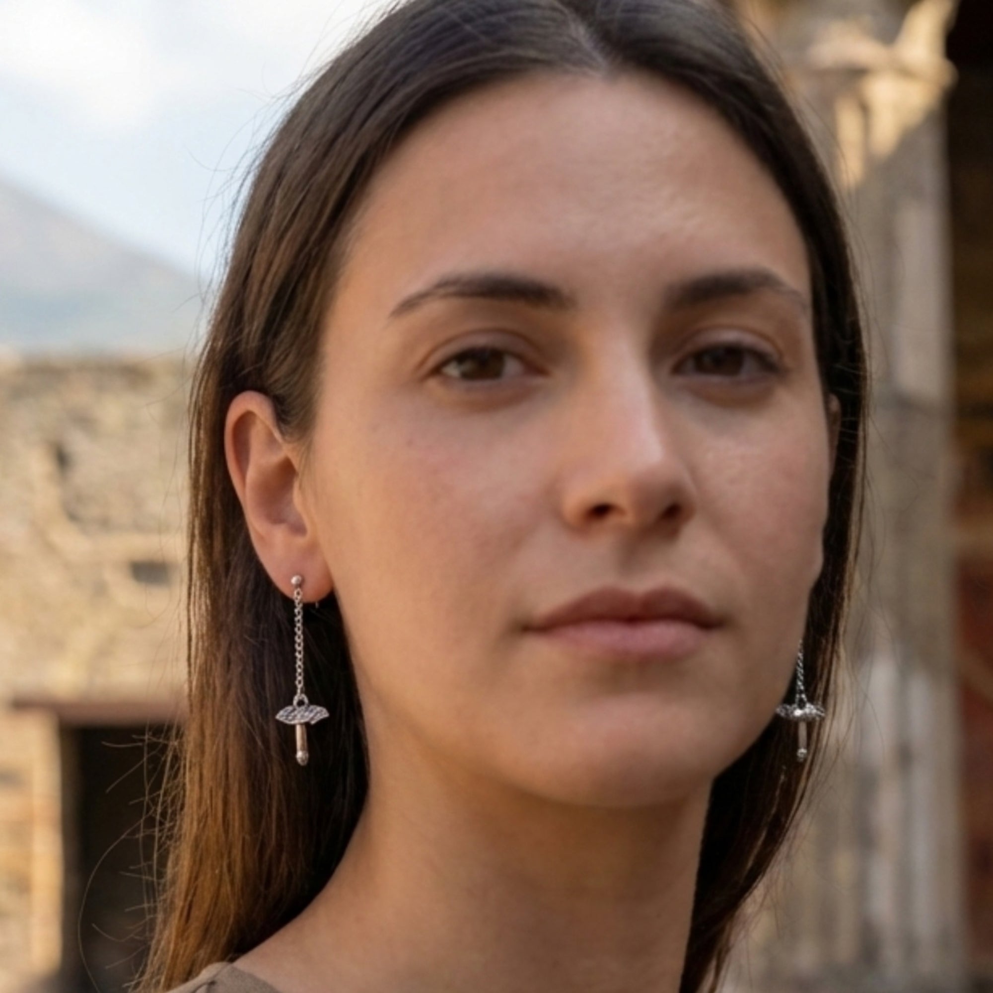 Boucles d'oreilles pendantes avec Phallus ailé de Pompéi Argent 925