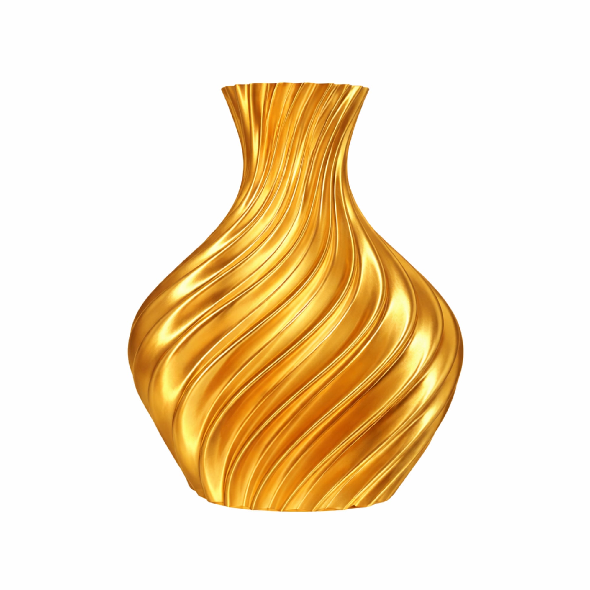 Vaso bombato oro su sfondo chiaro