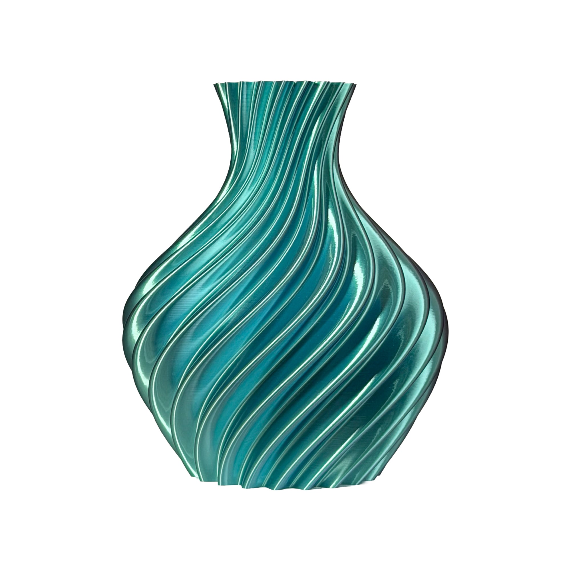 Vaso bombato blu/tiffany su sfondo chiaro