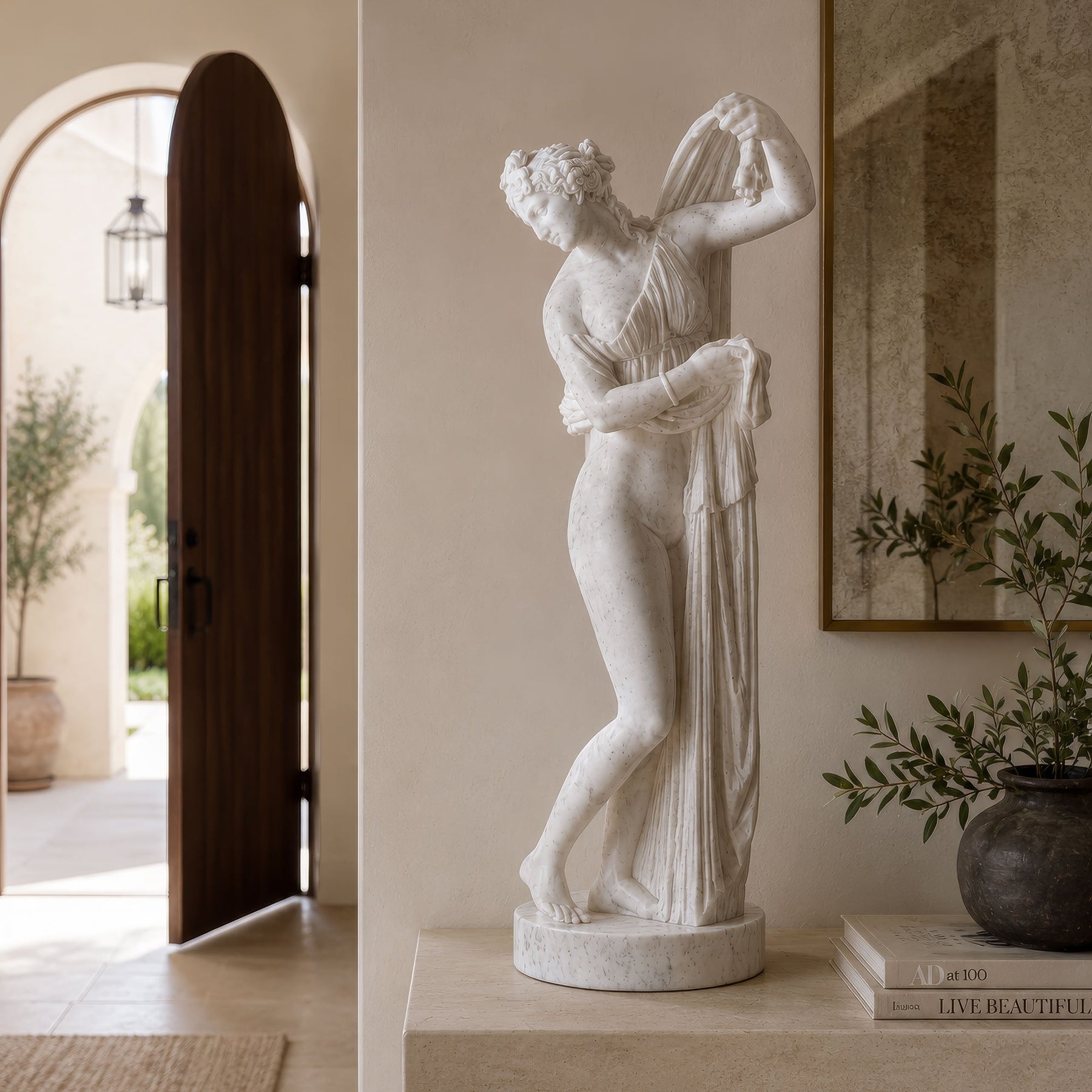 Sculpted and hand-finished in Italy.