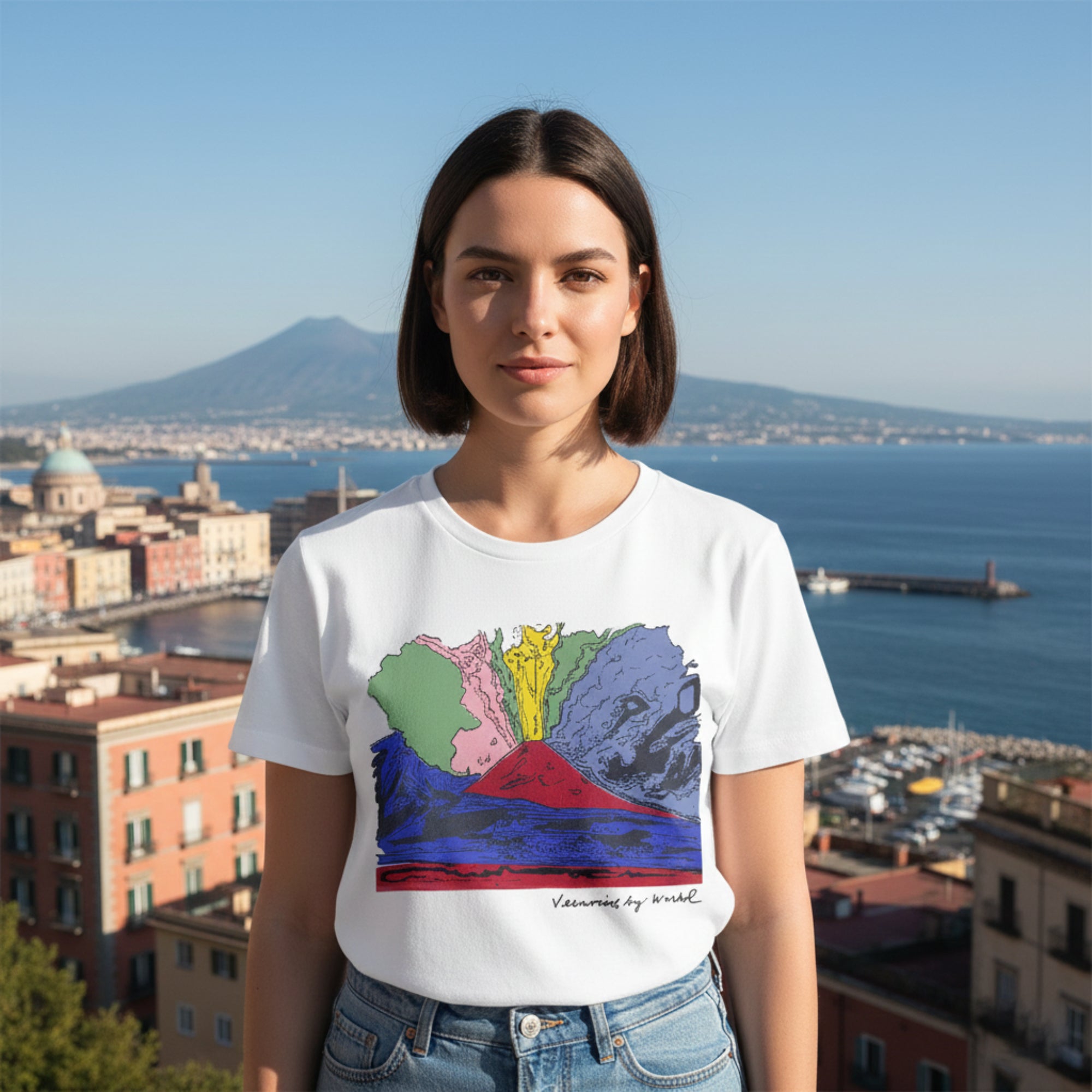 T-shirt Donna "Vesuvius" di Andy Warhol