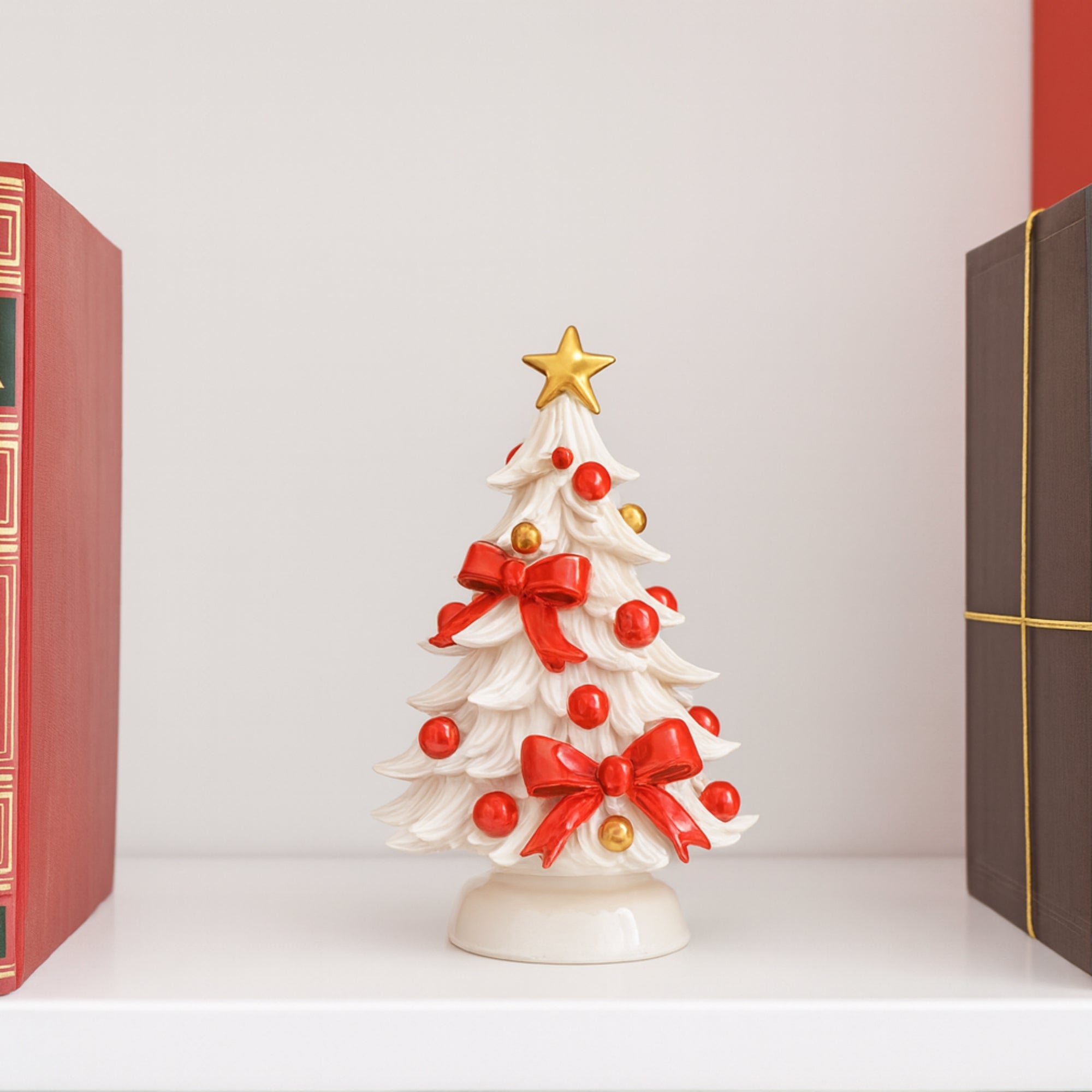 Albero Capodimonte in Porcellana con Stelle di Natale