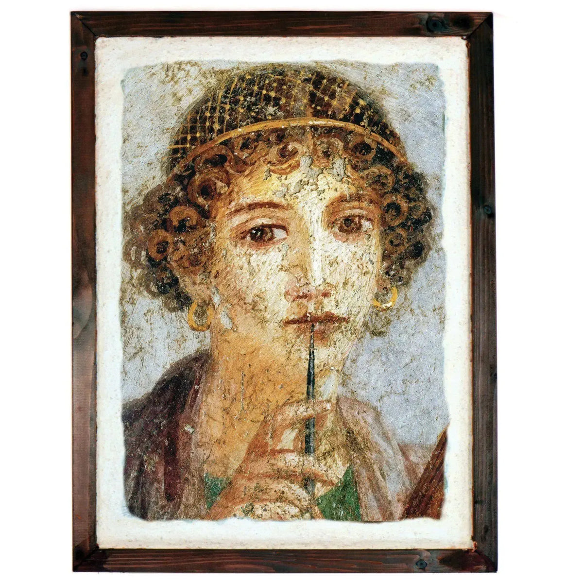 Portrait of Sappho, Greek poet. Fresco from Pompeii.