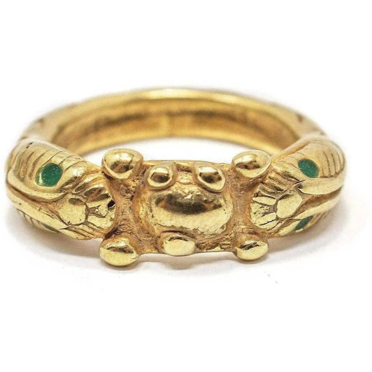Snake-shaped ring in 18K gold plated silver, vintage style