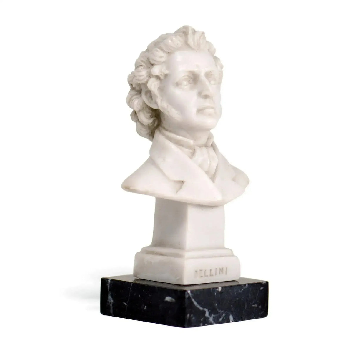 Marble bust of the composer Vincenzo Bellini.