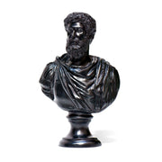 Dettaglio frontale del busto in bronzo di Marco Aurelio