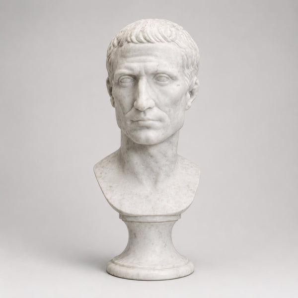 Nouveau - Jules César - buste sculpté en marbre 47 cm