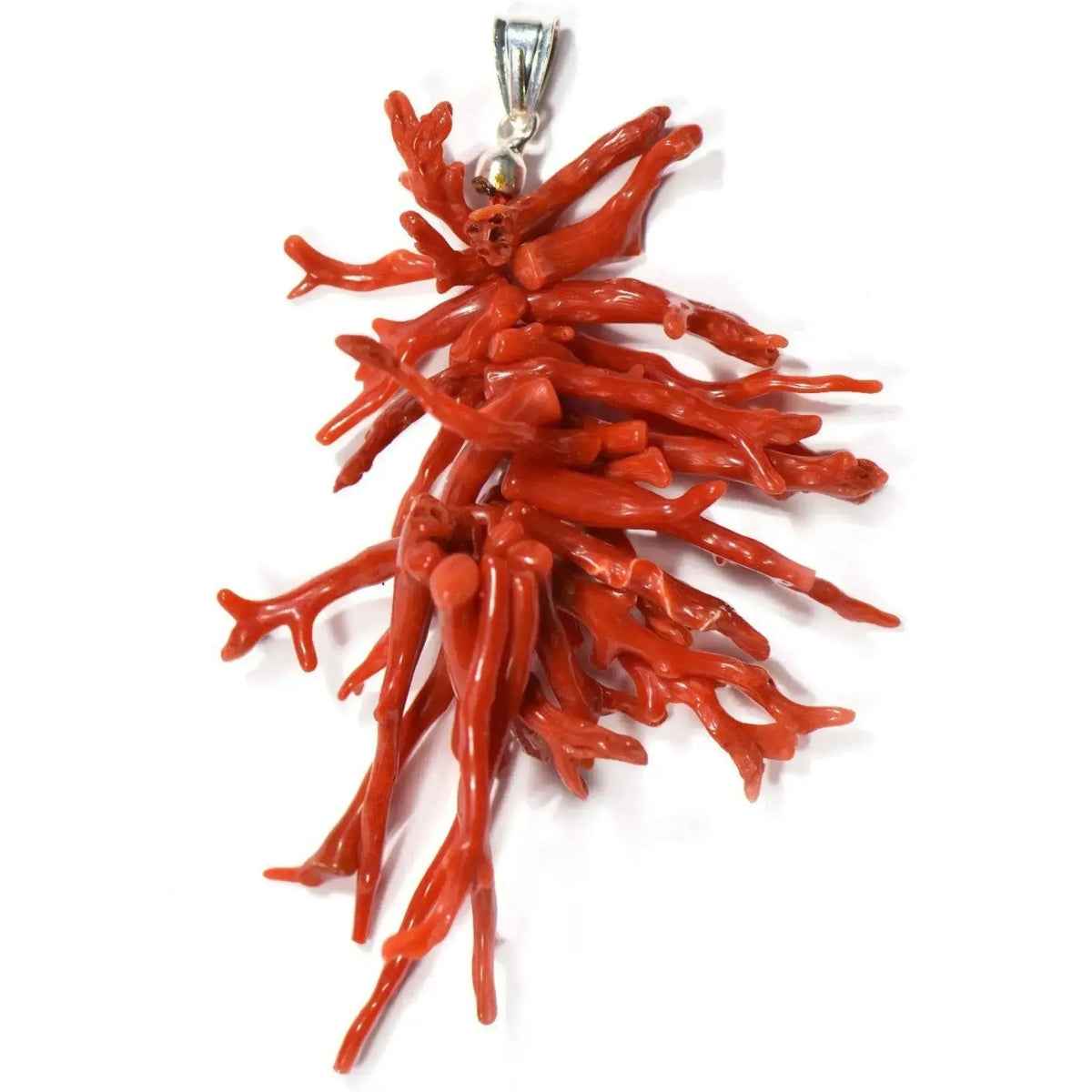Pendant in Silver and Red Coral.