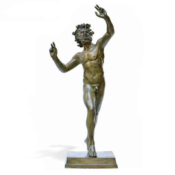 Fauno danzante Pompei in bronzo con patina verde