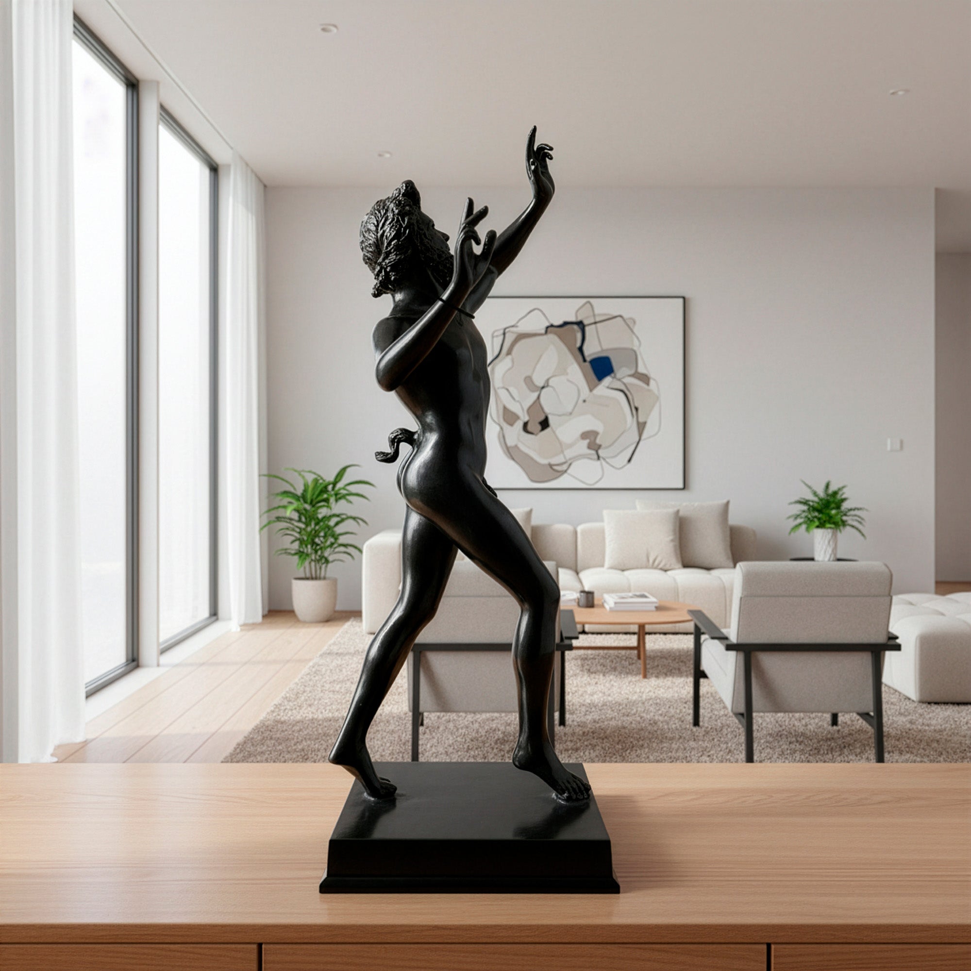 Faune dansant en bronze - Statue 37,5 cm