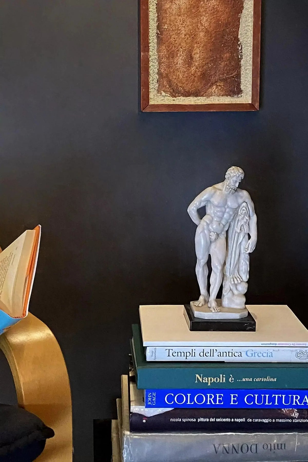 Famous marble Hercules statue on display.