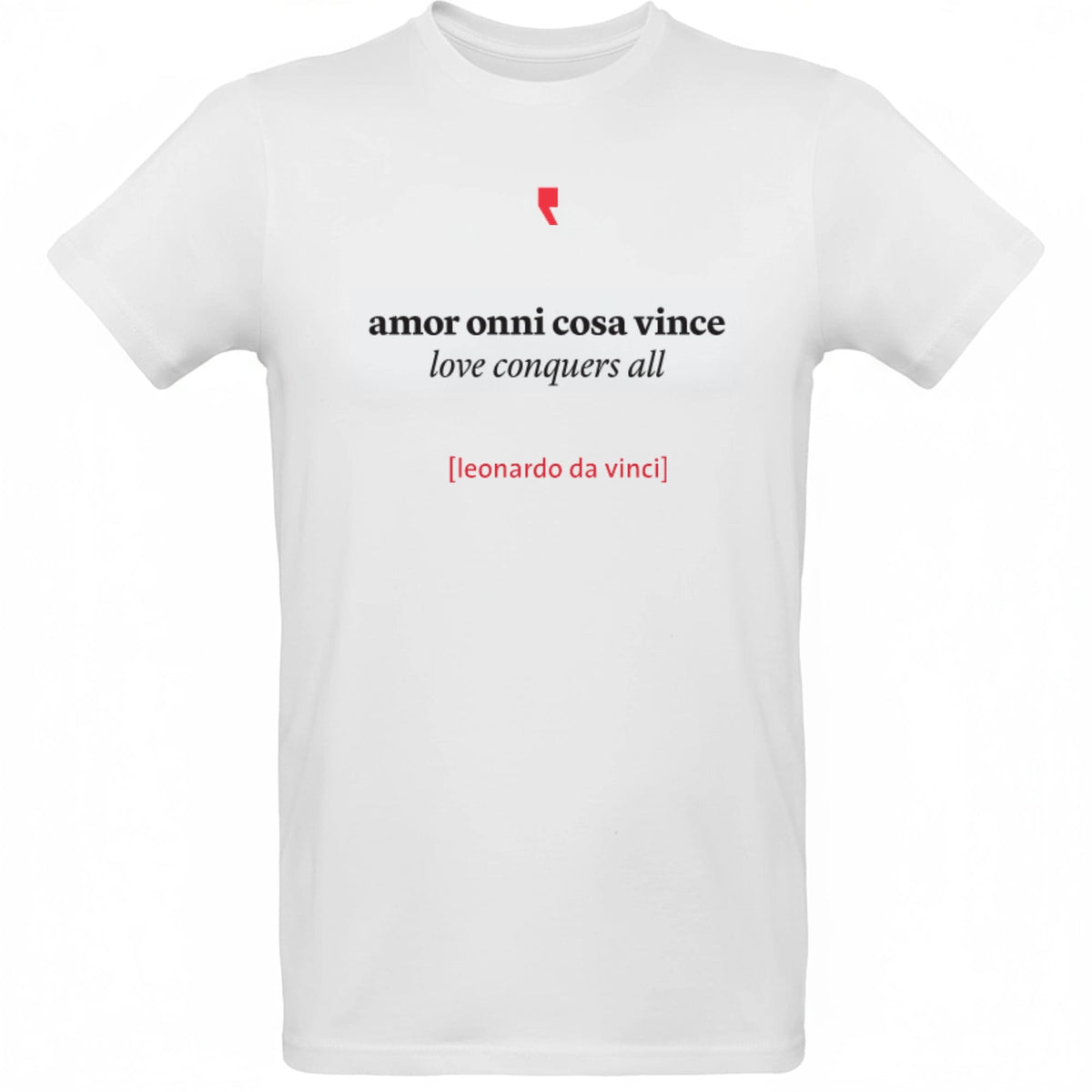 Camiseta minimalista inspirada en Leonardo da Vinci, con gráfico sencillo en estilo renacentista.