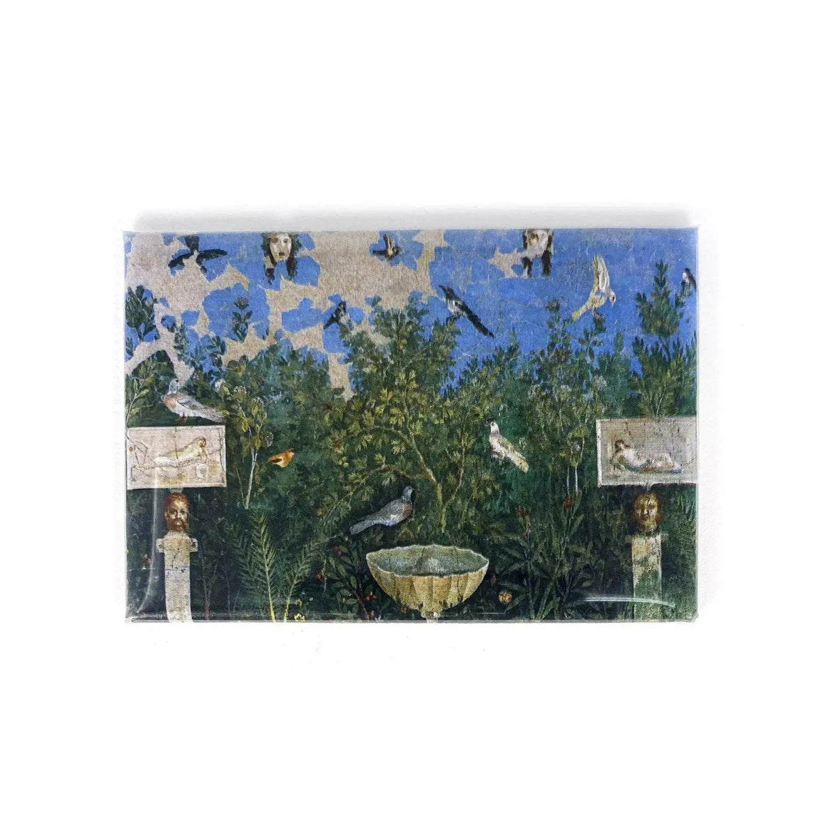 Magnete con giardino, uccelli e fontana della Casa del Bracciale d’Oro