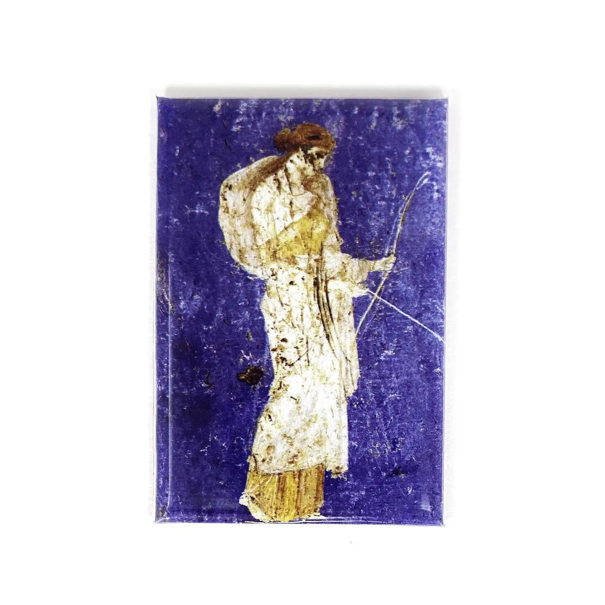 Magnete con Diana di Stabiae, con arco e veste chiara su fondo viola