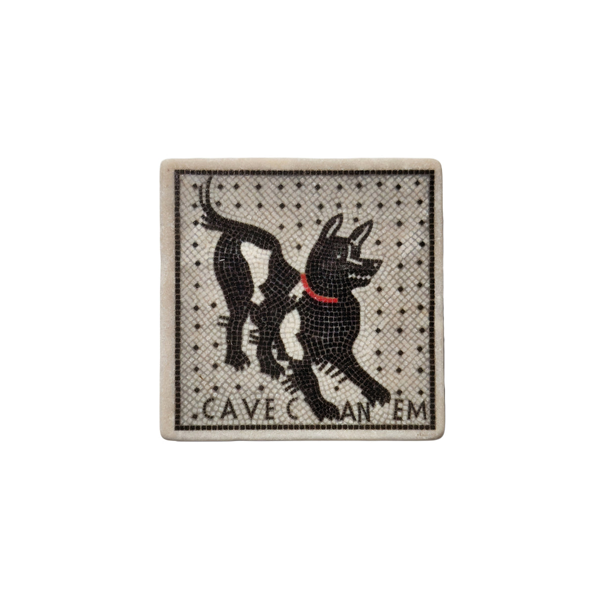 Cave Canem - Magnet in Botticino Marble