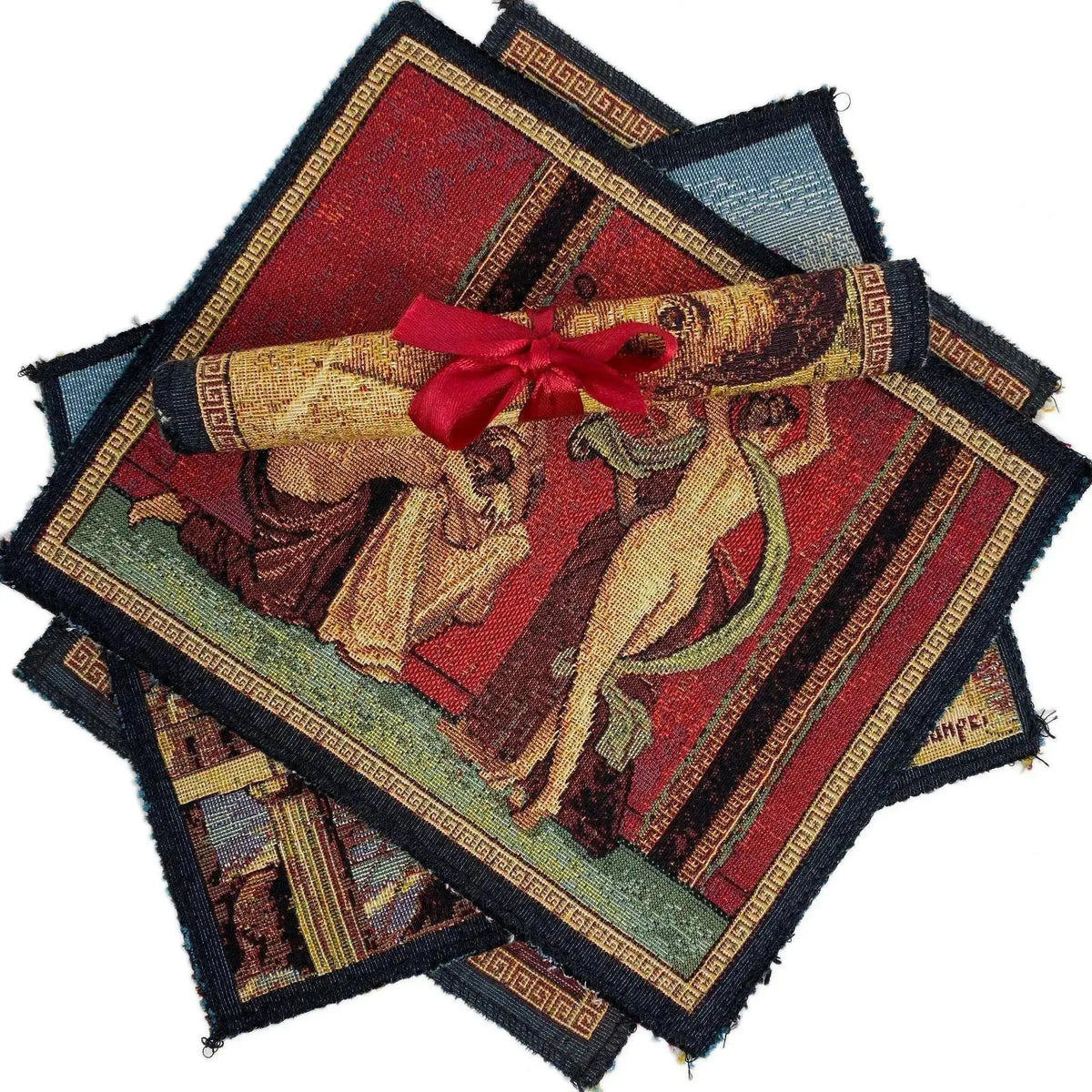 Jacquard tapestry, mouse pad with Pompeian prints
