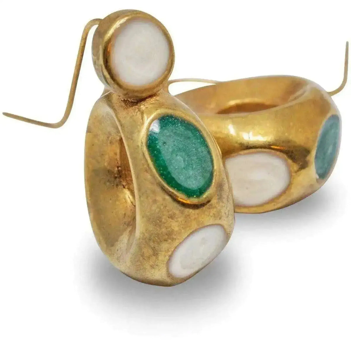 Pompeii earrings with natural stones, in 18k gold plated 925 silver