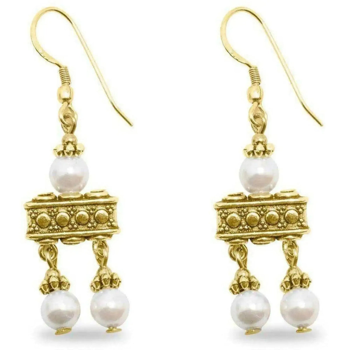 Crotalia earrings with two pendants