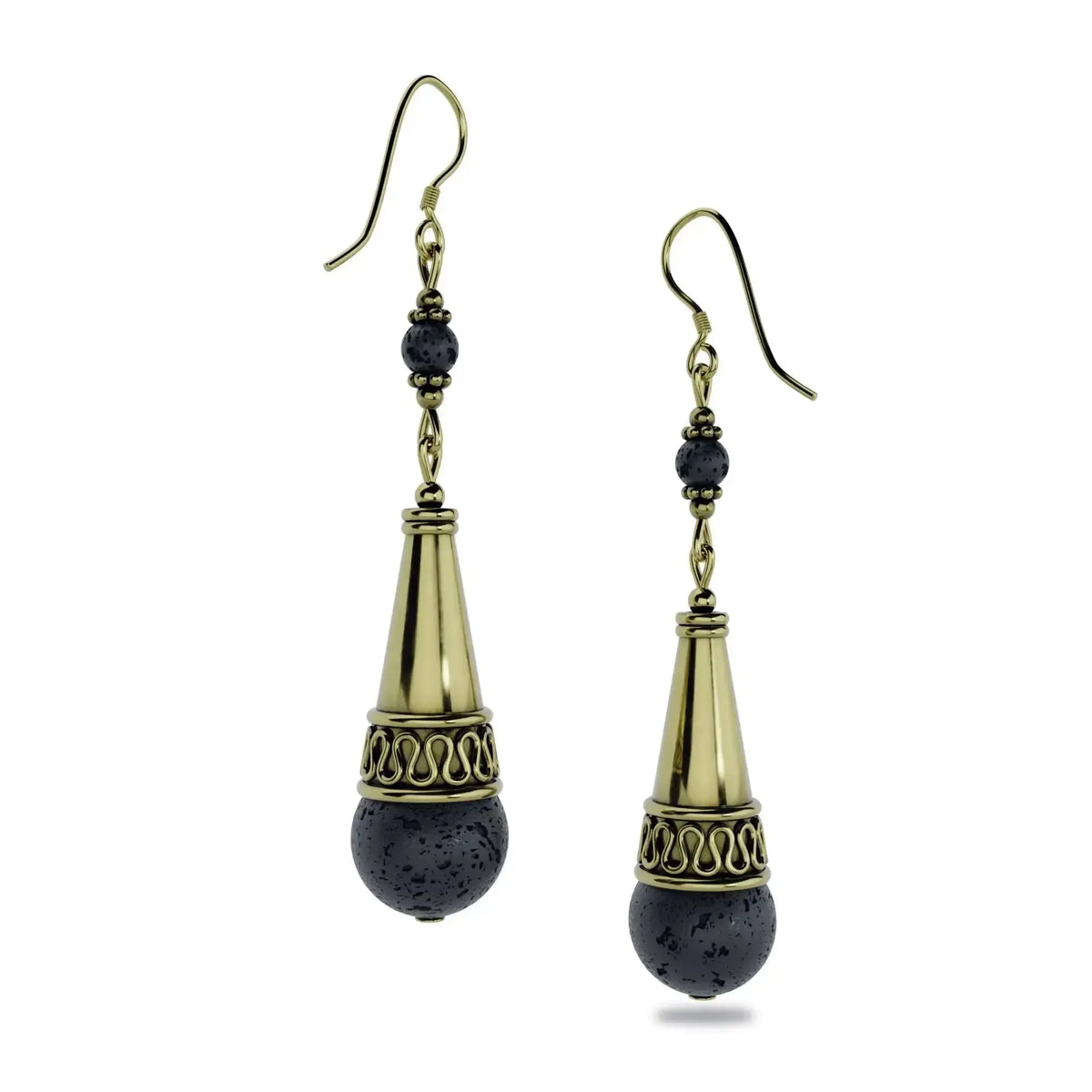 Pompeii style Vesuvius lava stone earrings