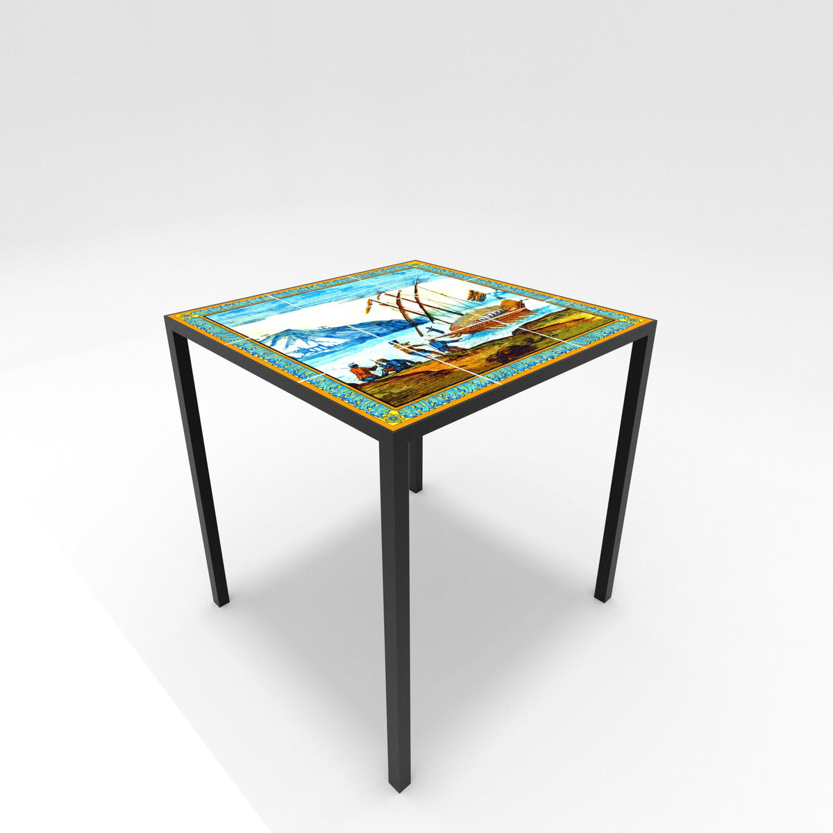 Panneau 60 x 60 cm pour tables ou revêtements, décors des majoliques du Cloître de Santa Chiara - Terre cuite - Boutique du musée Italie