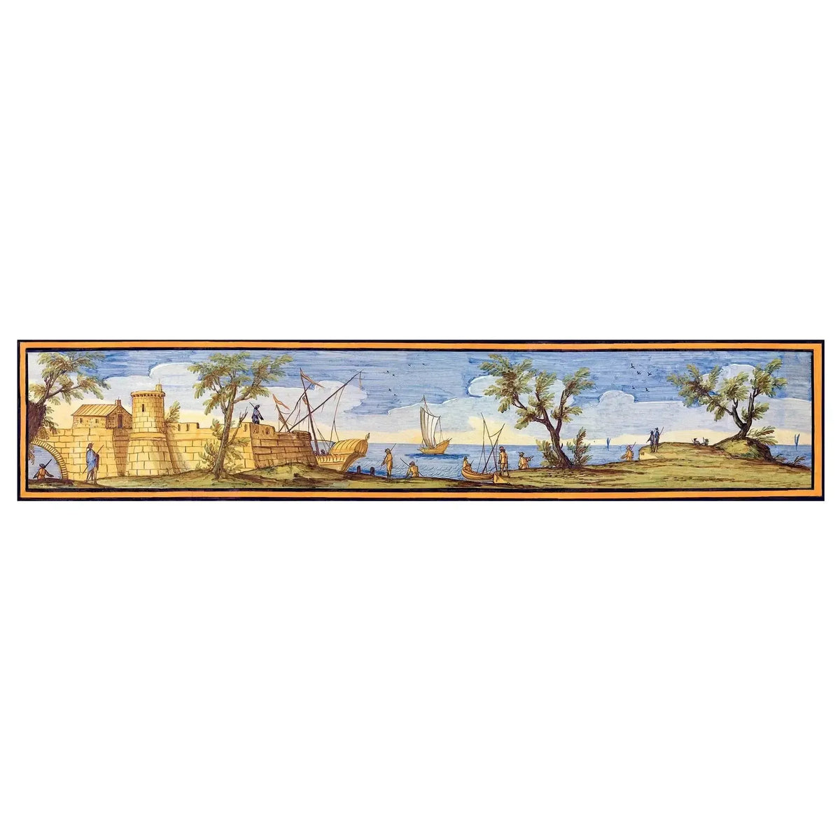 Panneau de table avec majolique du cloître de Santa Chiara
