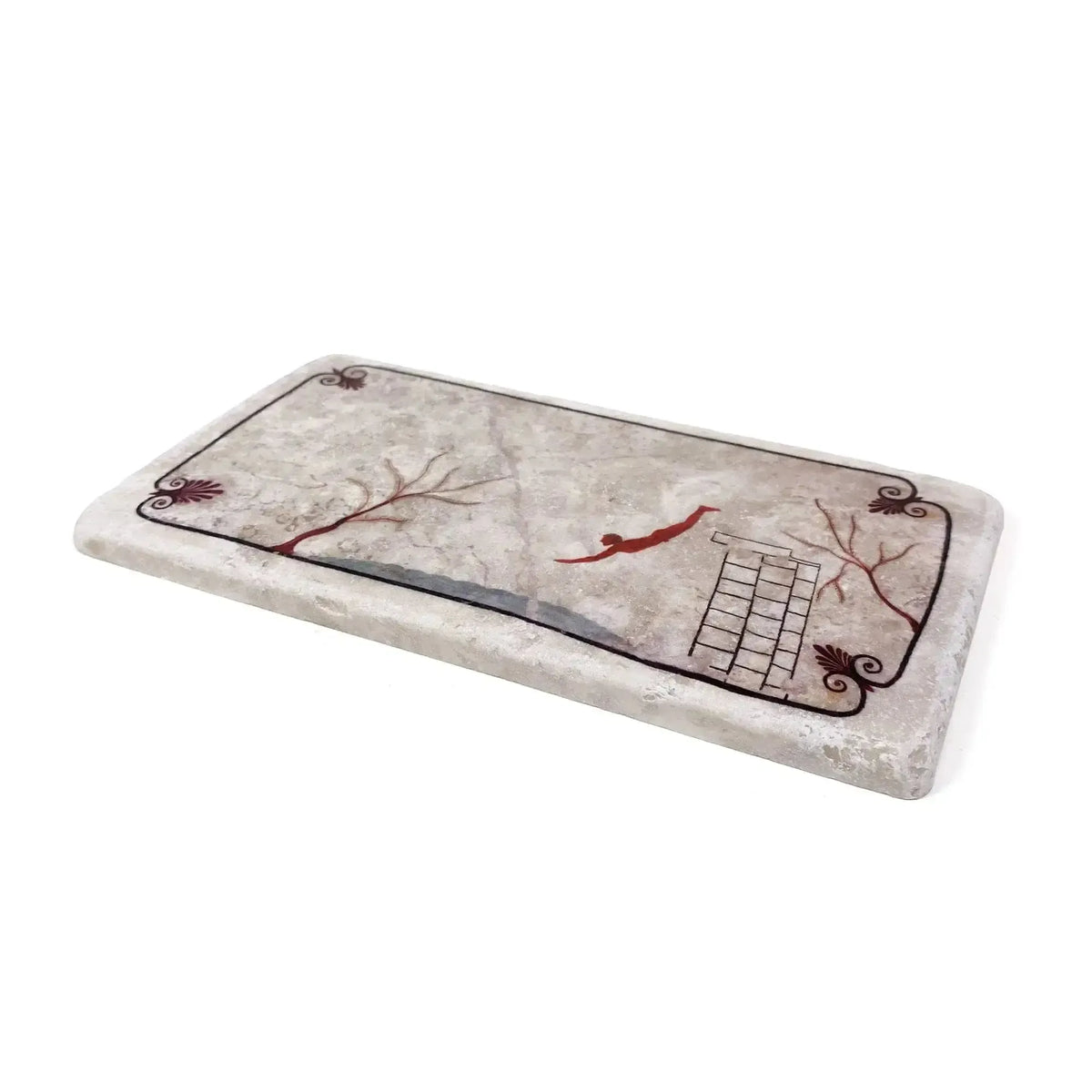 The Paestum diver on Botticino marble tile