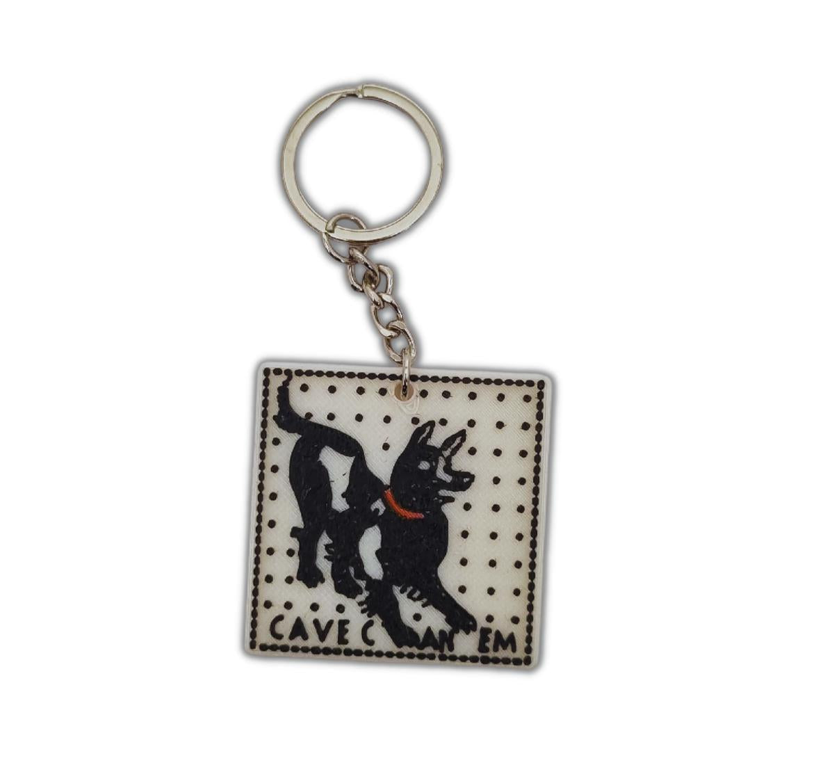 "Cave Canem" Keychain – Pompeii Mosaic in Bioplastic