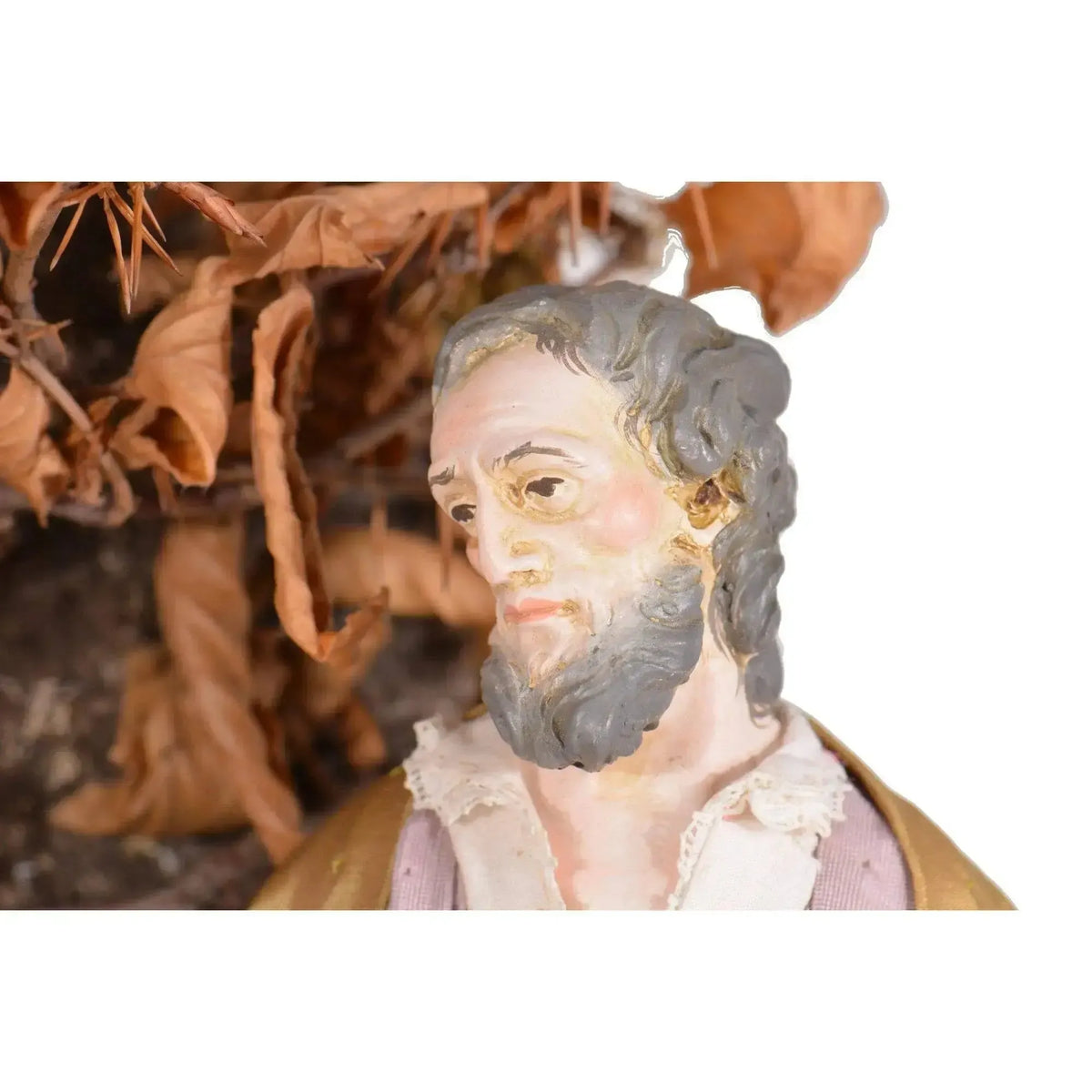 Glass bell with porcelain nativity scene