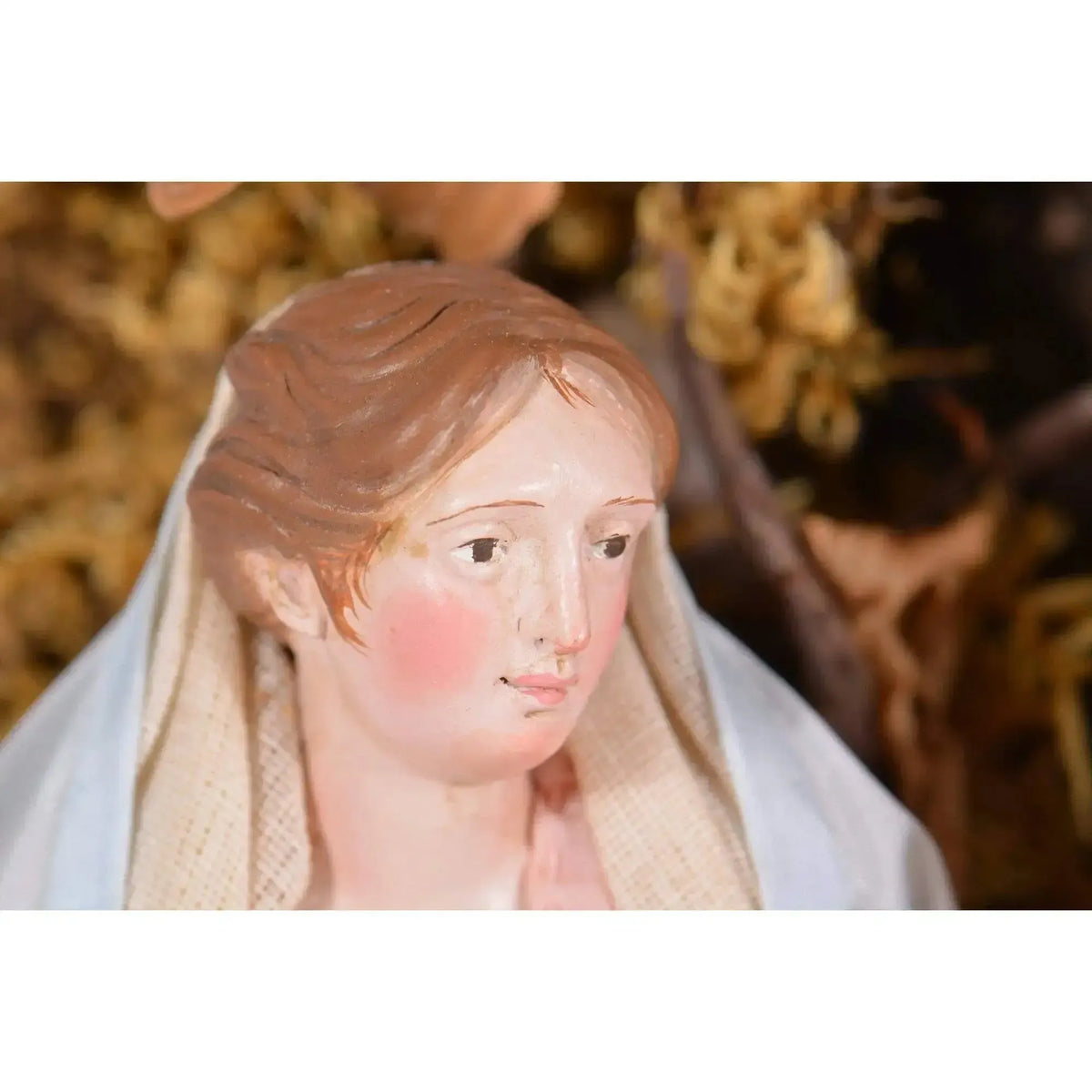 Nativity scene in handcrafted glass bell