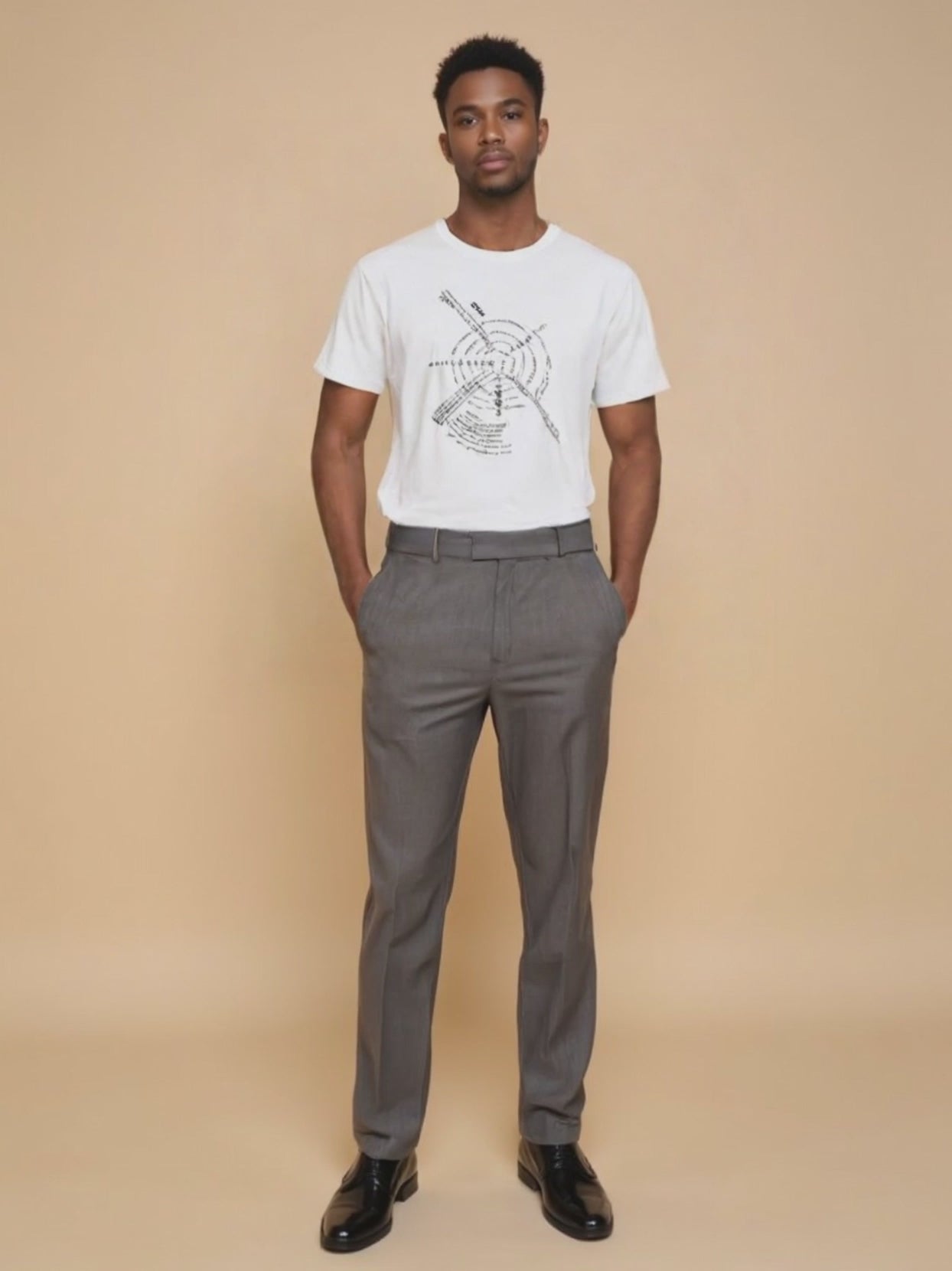 T-shirt uomo in cotone con stampa artistica ispirata al Futurismo italiano.