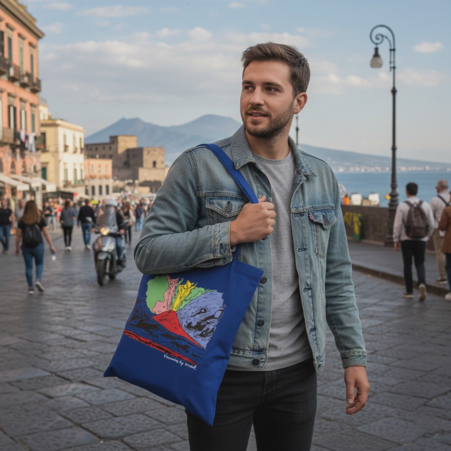 Shopping bag Vesuvius Andy Warhol in cotone naturale