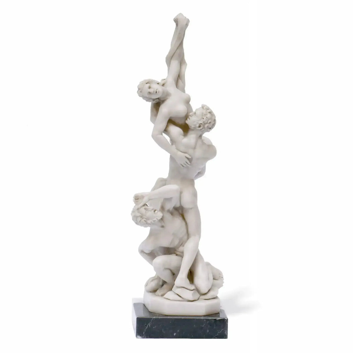 Riproduzione del Ratto delle Sabine di Giambologna - Statuetta in marmo vista frontale 