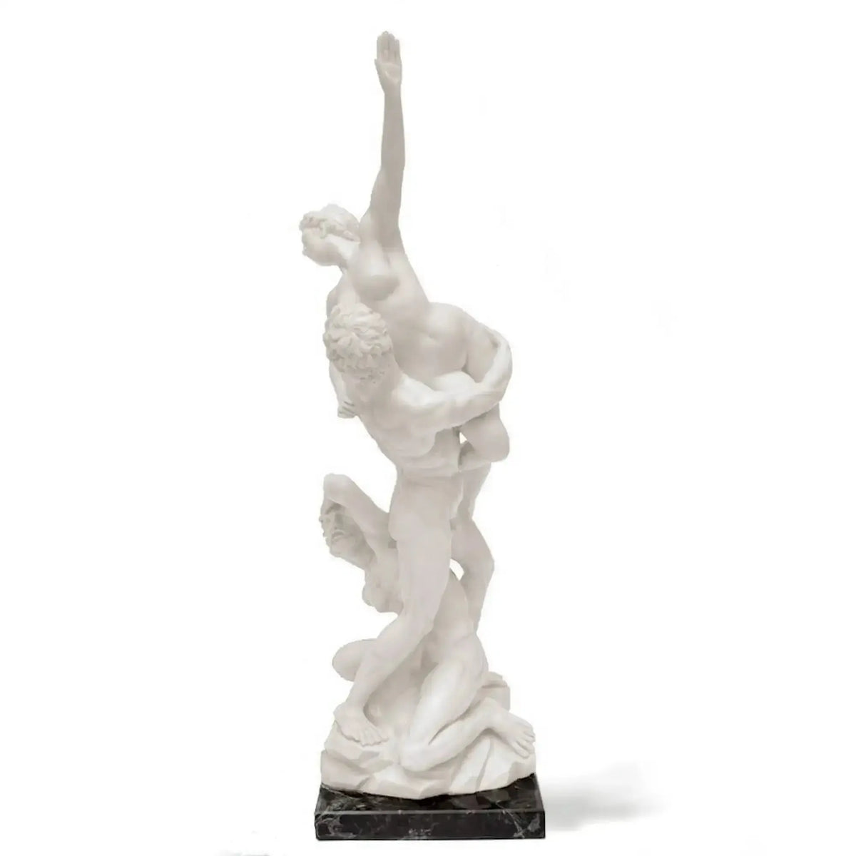 Statua in marmo del Ratto delle Sabine di Giambologna vista frontale 