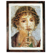 Ritratto di Saffo, poetessa greca. Affresco di Pompei.