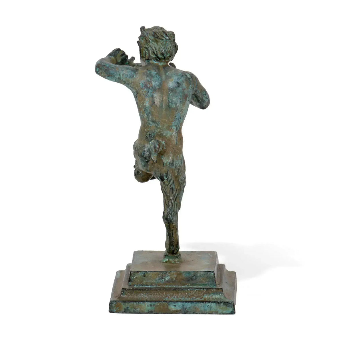 Rear detail of the bronze figurine of the faun with fifes from Pompeii.