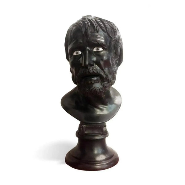 Pseudo-Seneca head, bronze statue.