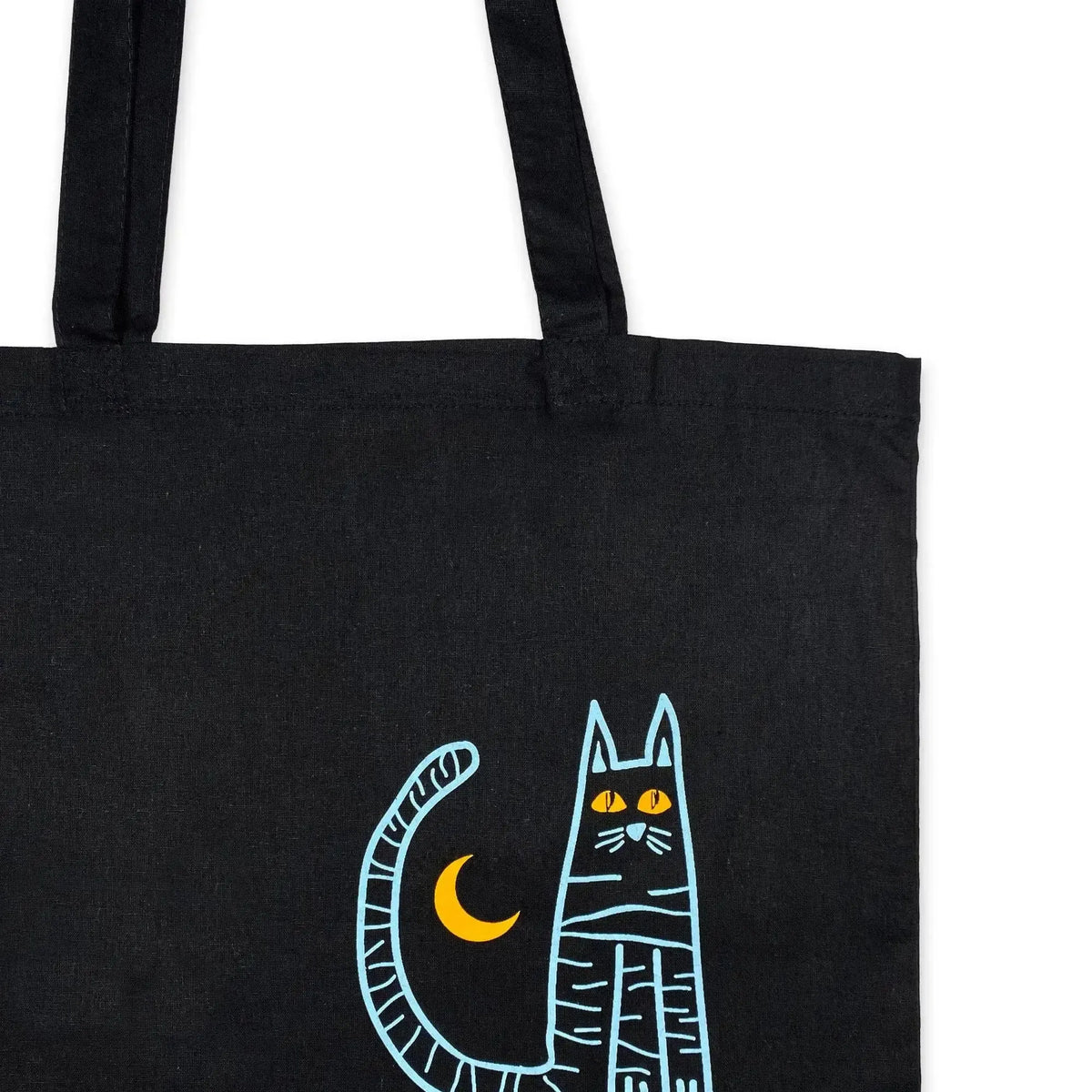 Shopping bag with a cat on a column.
