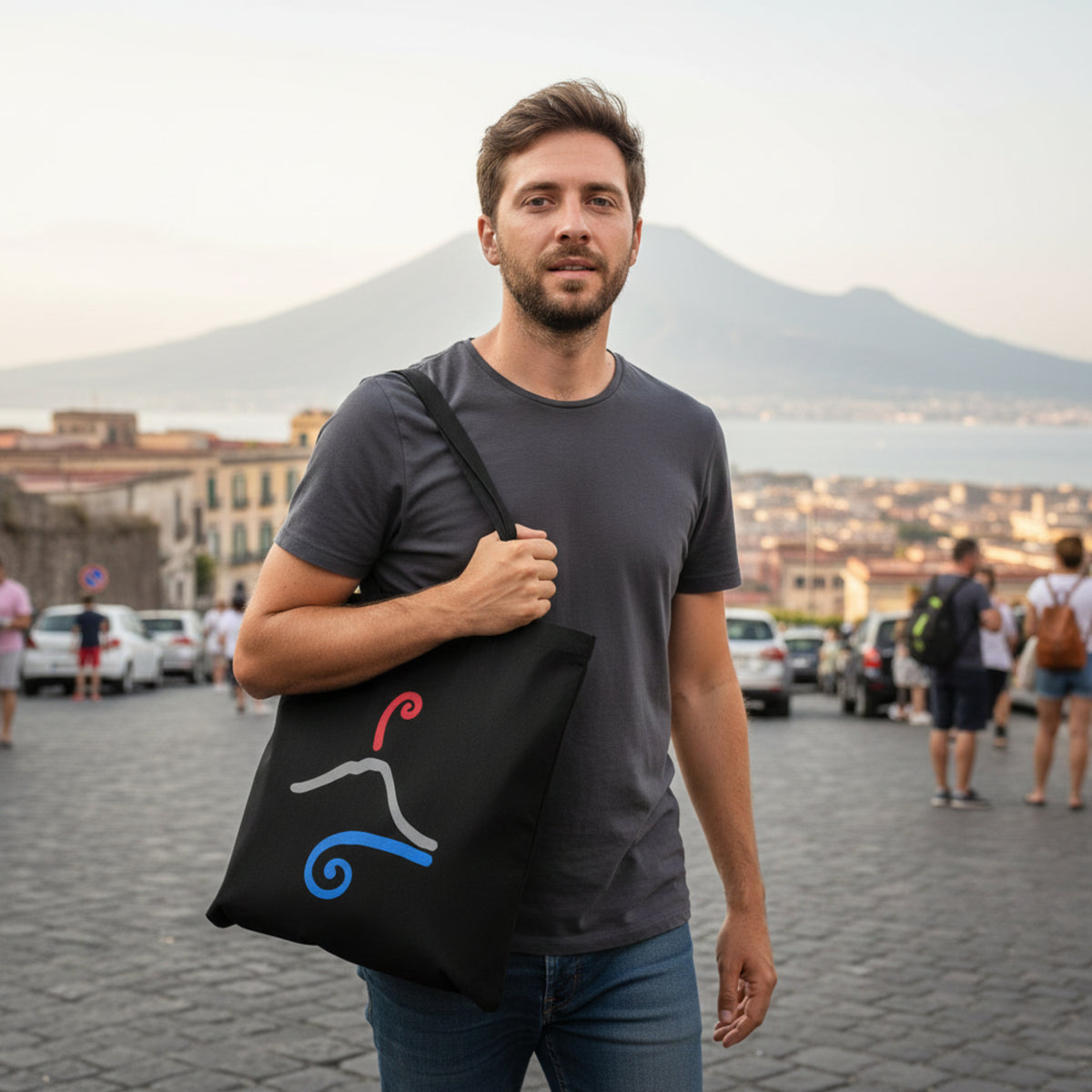 Black Vesuvio eco-friendly cotton bag