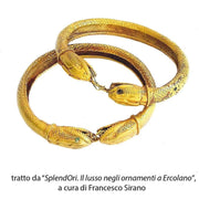Snake shaped Armilla (Bracelet) from Herculaneum in Sterling Silver 18 K gold plated 