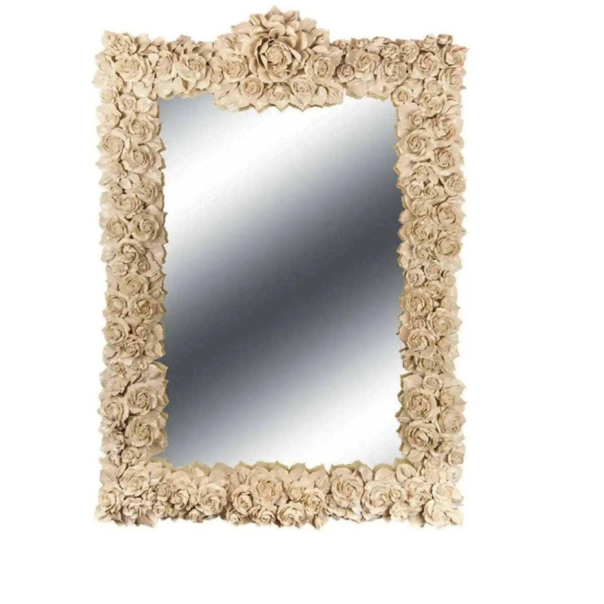 Mirror with Capodimonte porcelain frame, 120 cm long