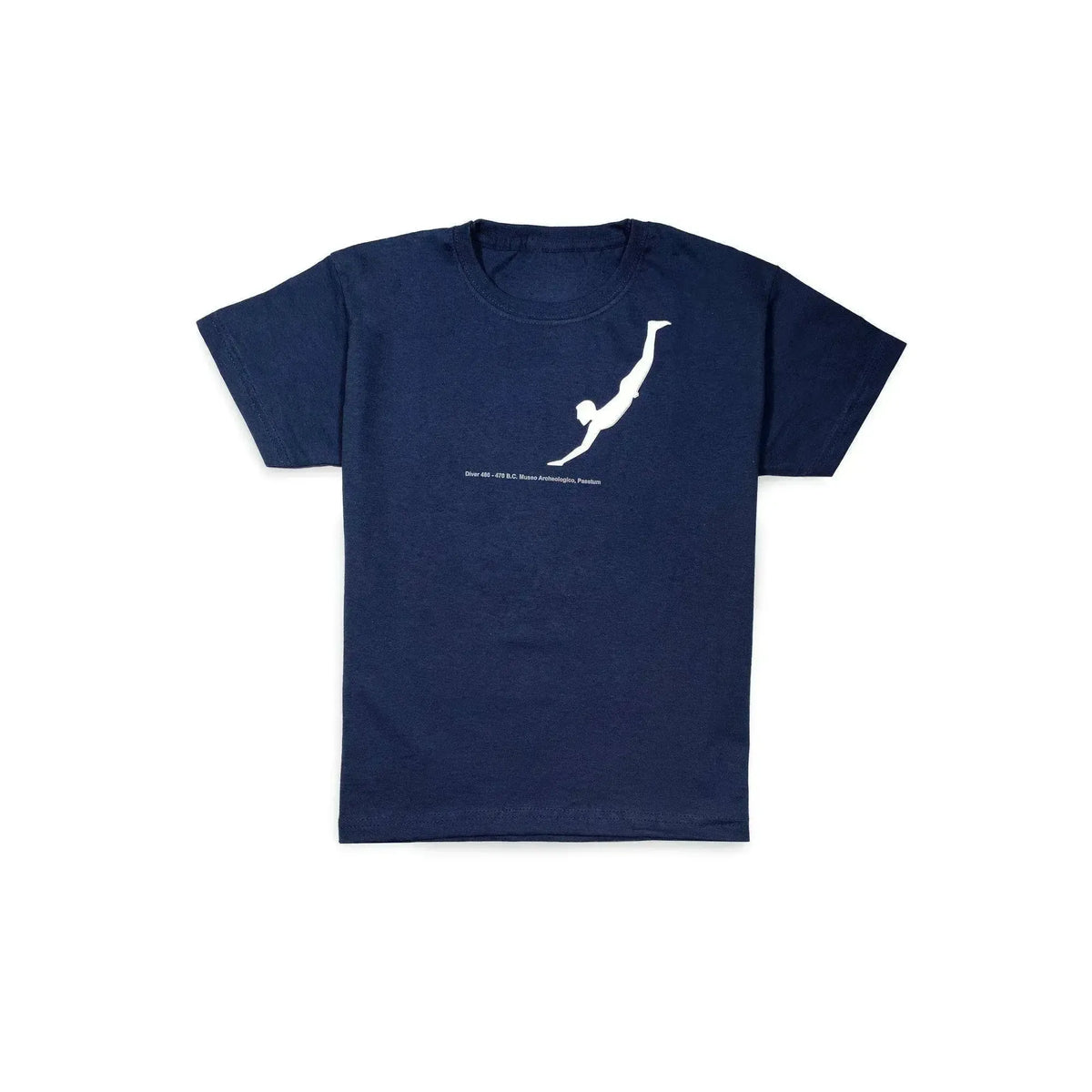 Blue children's T Shirt with Paestum diver print