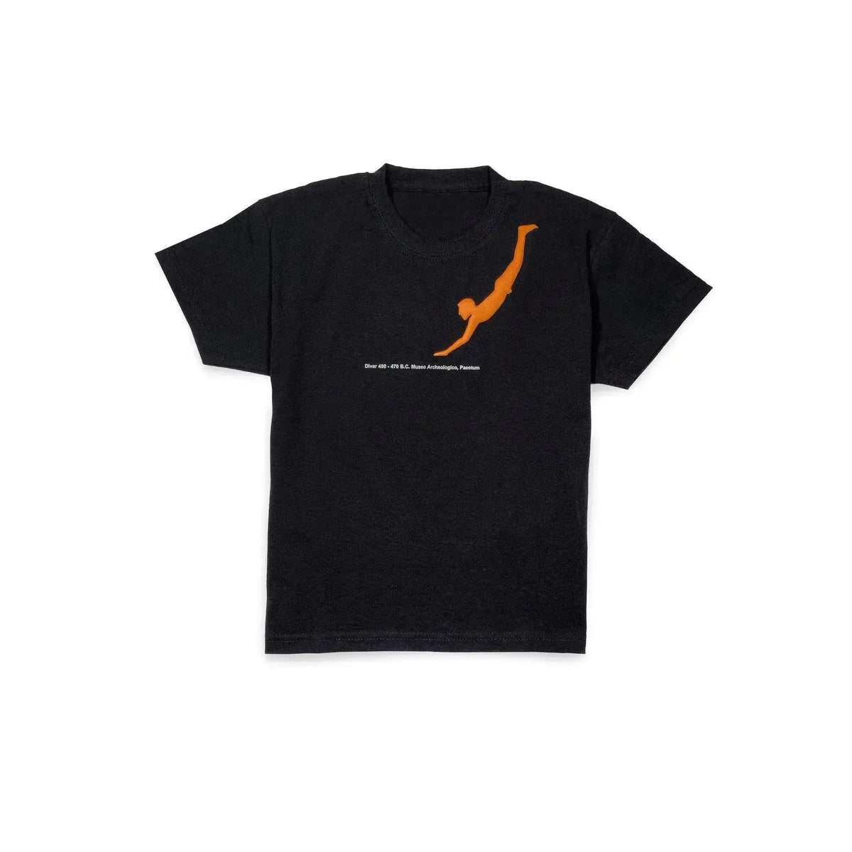 Black children's T Shirt with Paestum diver print