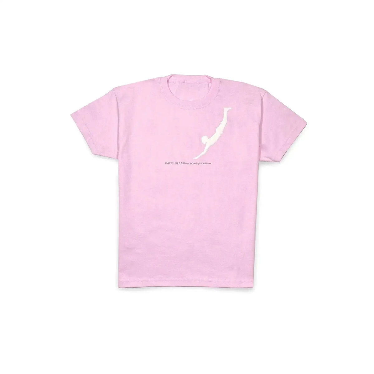 Pink children's T Shirt with Paestum diver print