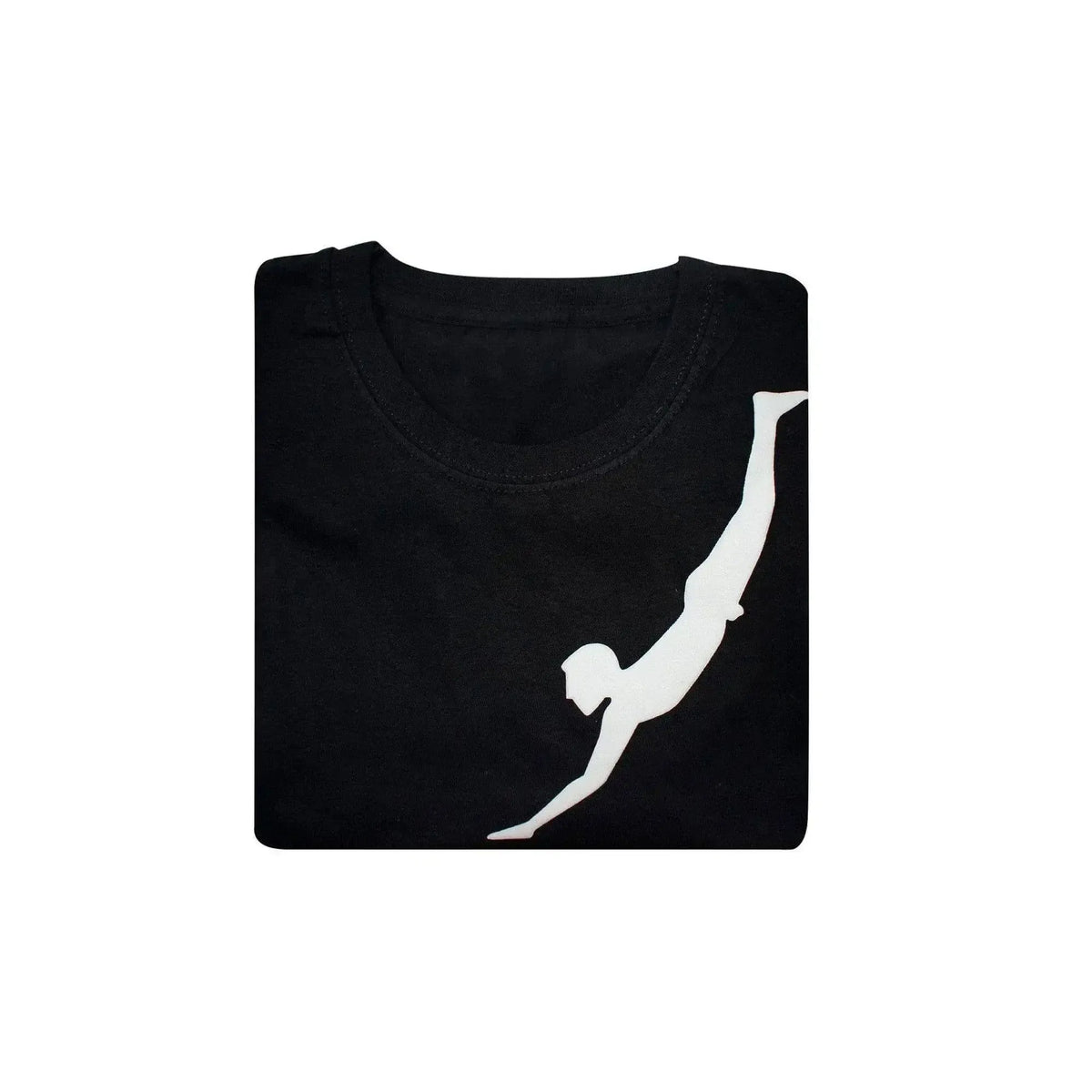 Black women's T Shirt with folded Paestum diver print
