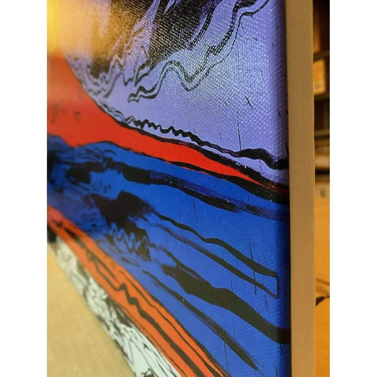 Detail of Vesuvius by Andy Warhol, art print on canvas.