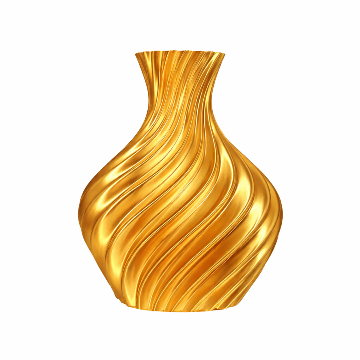 Vaso bombato oro su sfondo chiaro